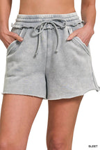 Fleece Shorts Acid Wash & Solid