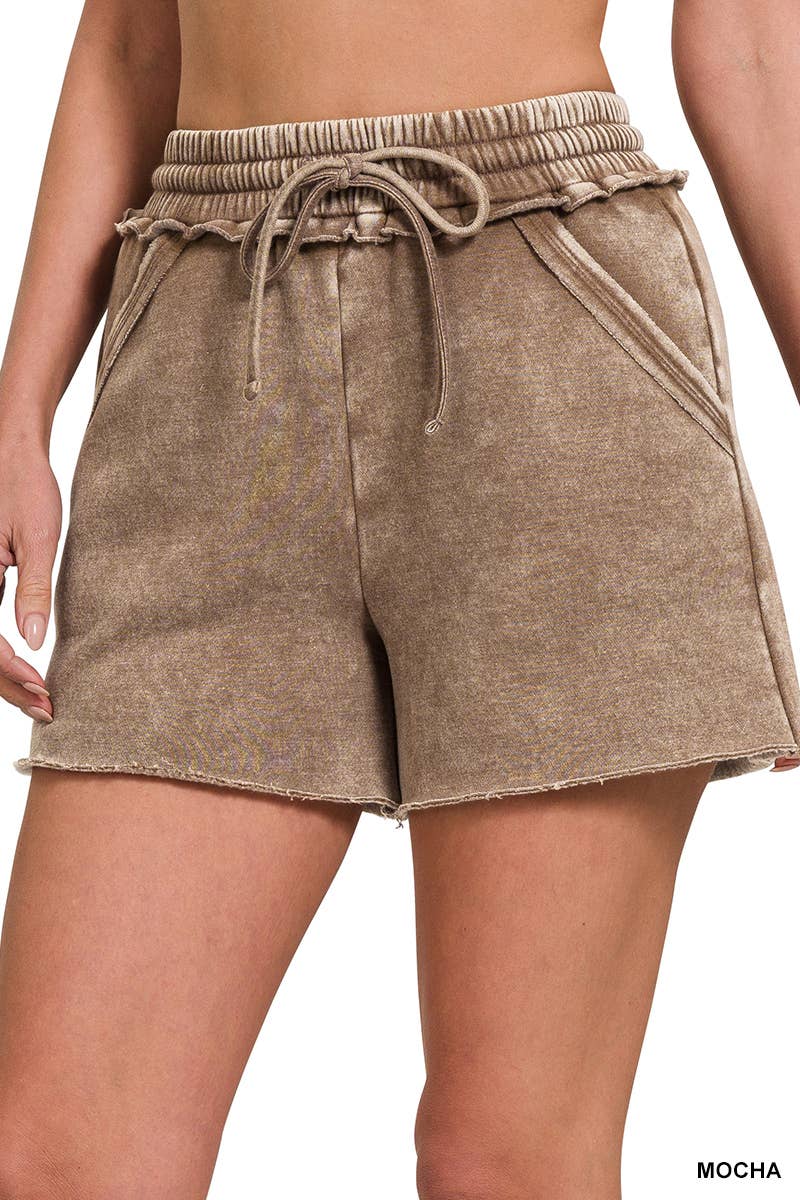 Fleece Shorts Acid Wash & Solid