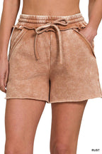 Fleece Shorts Acid Wash & Solid