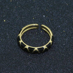 Dainty Gold Stackable Enamel Ring Bohemian Colorful Rainbow Band Open Adjustable S-120 ~ S-129