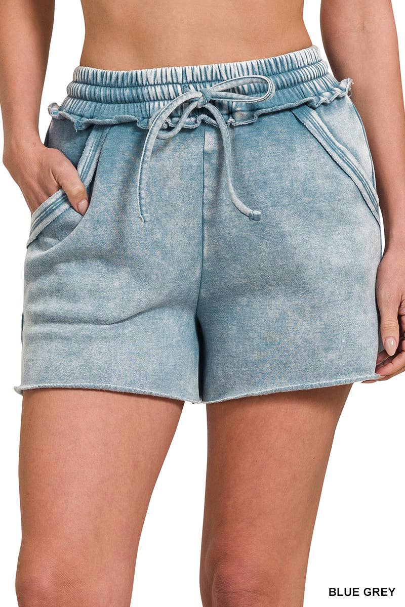 Fleece Shorts Acid Wash & Solid