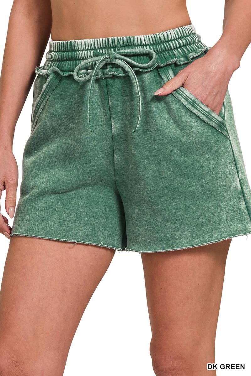 Fleece Shorts Acid Wash & Solid