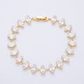 18K Gold Filled 10mm Clear Marquise CZ Tennis Chain 8 Inch Bracelet | WA-04193