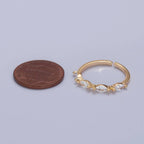 Elegant Clear Ellipse CZ Crystal Minimalist Gold Ring O2150