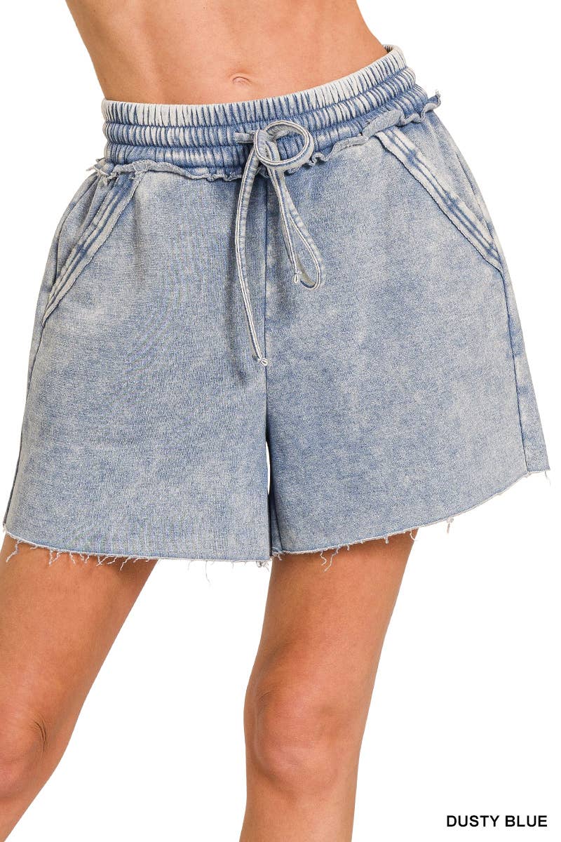 Fleece Shorts Acid Wash & Solid
