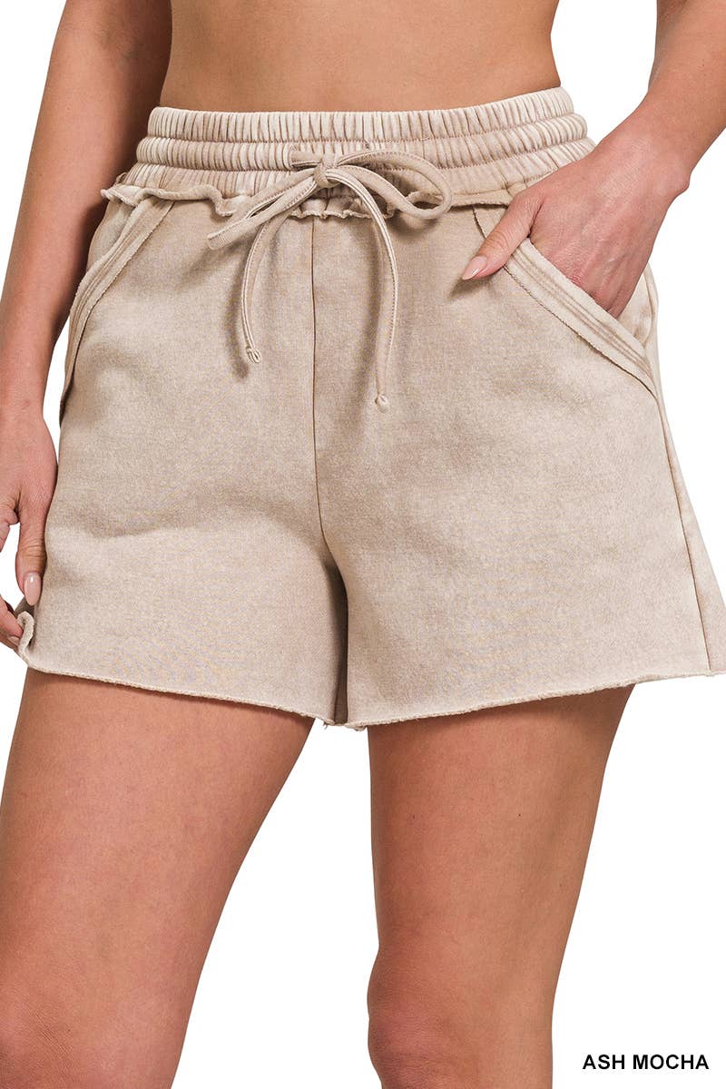 Fleece Shorts Acid Wash & Solid