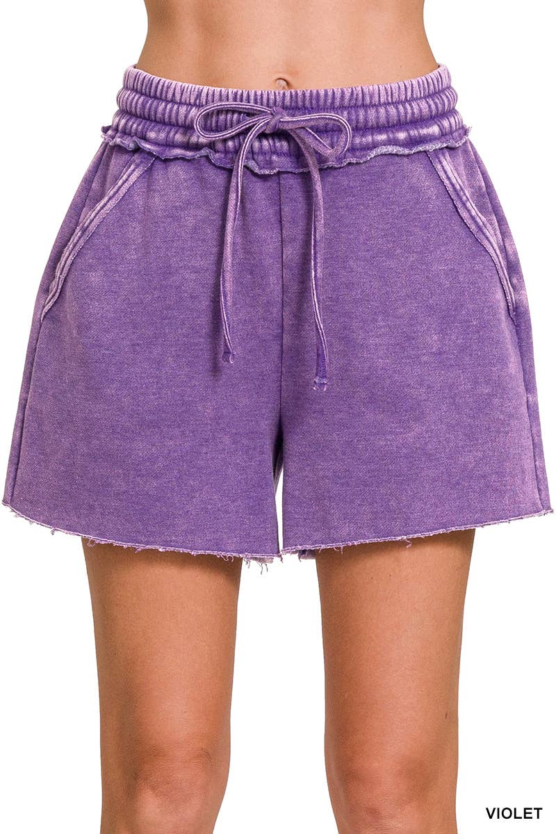 Fleece Shorts Acid Wash & Solid