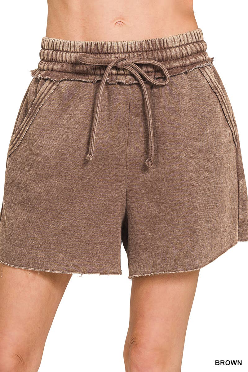 Fleece Shorts Acid Wash & Solid