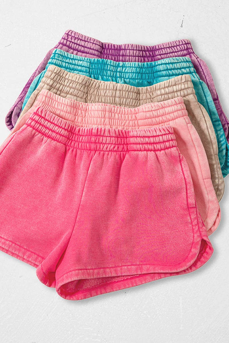 Fleece Shorts Acid Wash & Solid